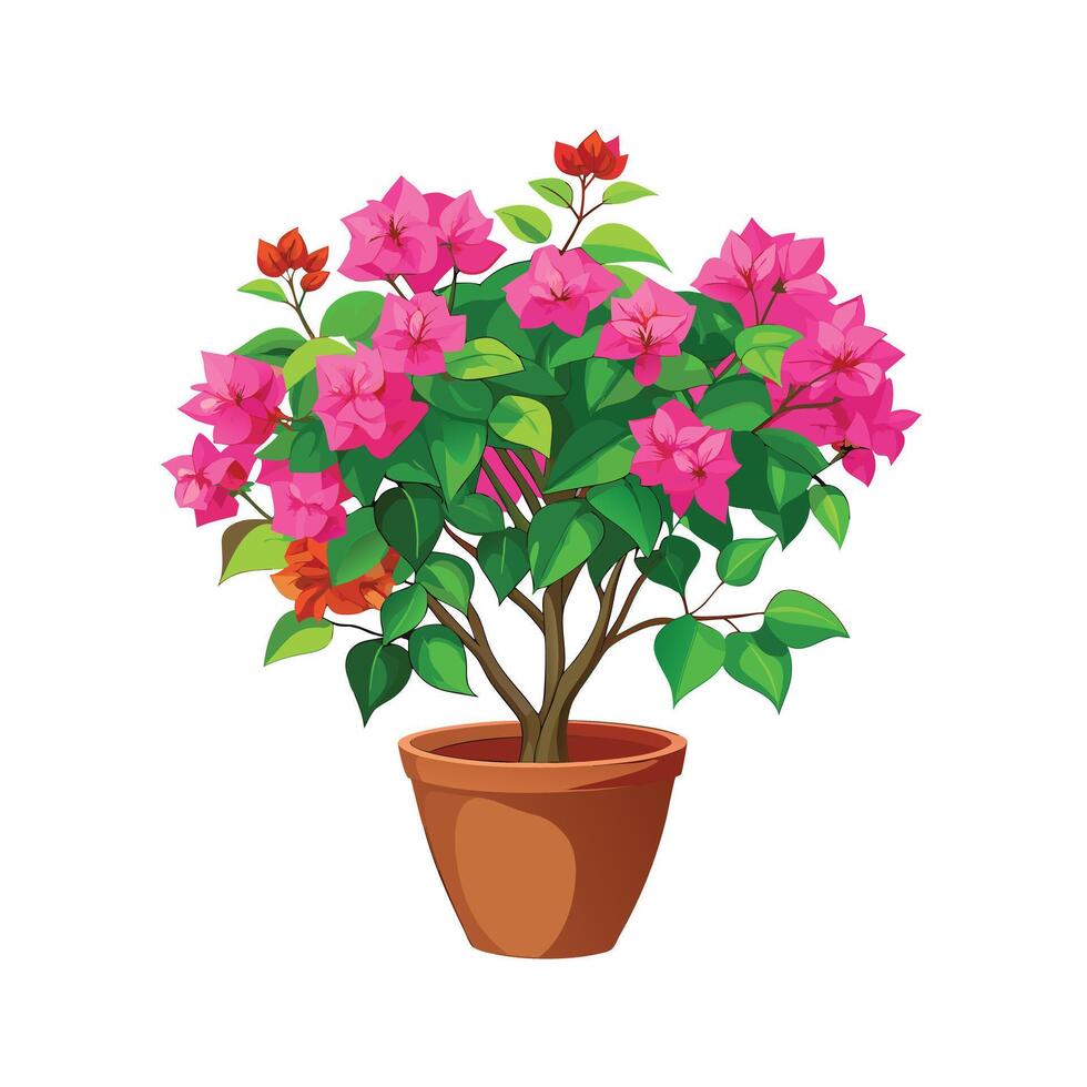 Beautiful Flowerpot Houseplant Illustration vector