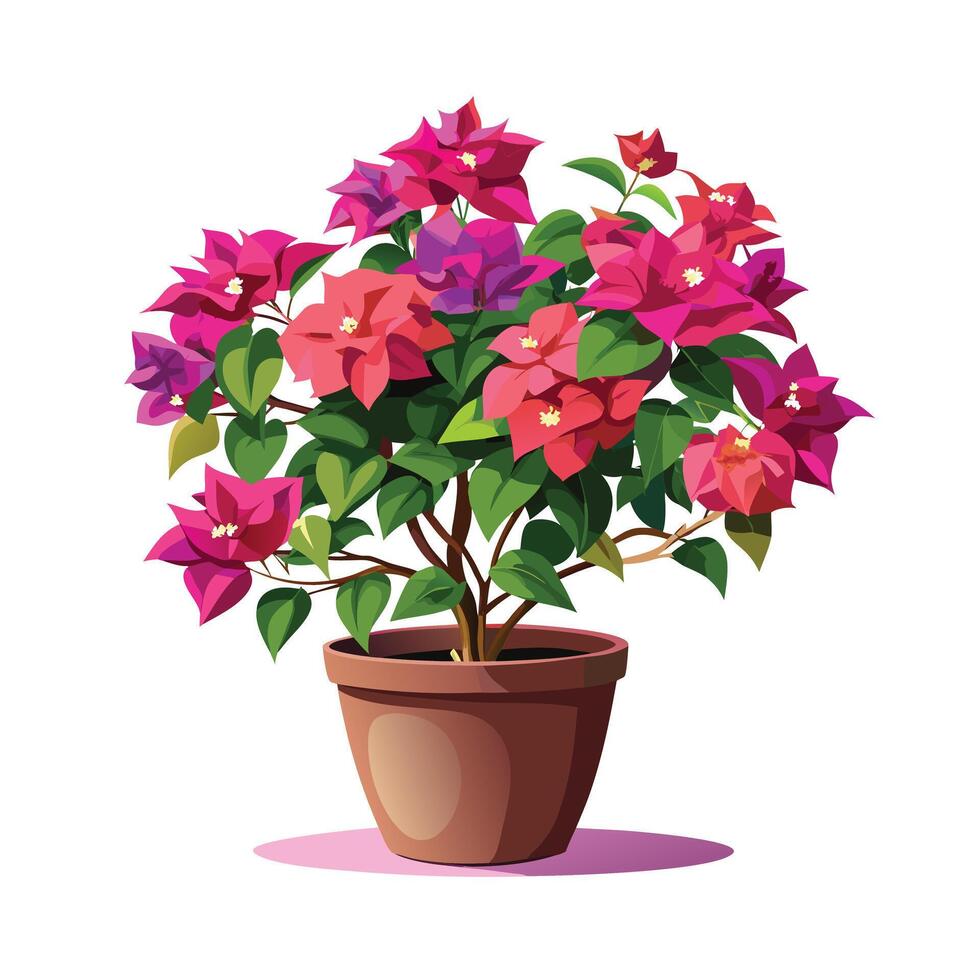 Beautiful Flowerpot Houseplant Illustration vector