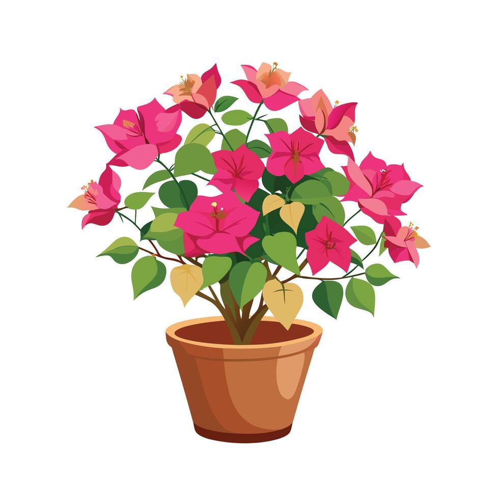 Beautiful Flowerpot Houseplant Illustration vector