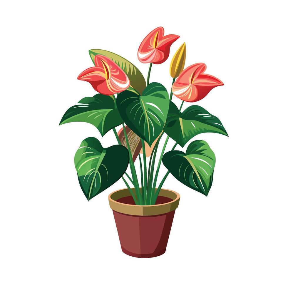Beautiful Flowerpot Houseplant Illustration vector