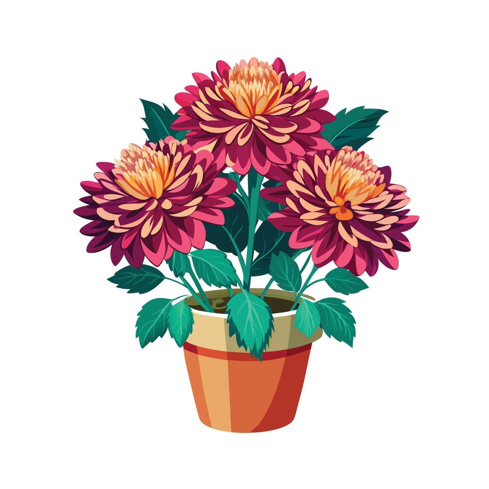 Beautiful Flowerpot Houseplant Illustration vector