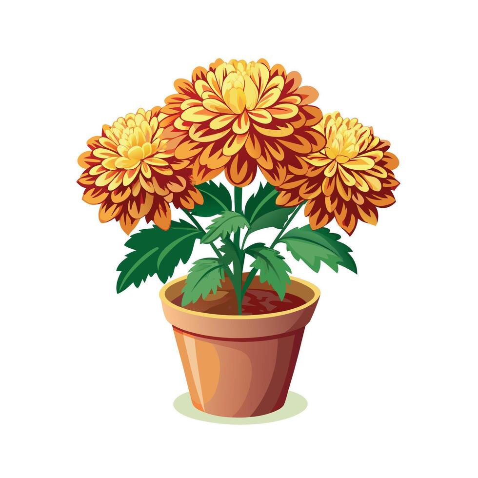 Beautiful Flowerpot Houseplant Illustration vector