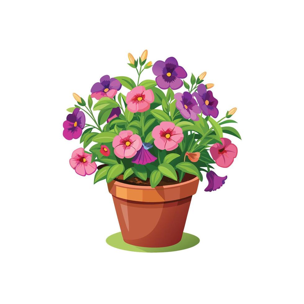 Beautiful Flowerpot Houseplant Illustration vector