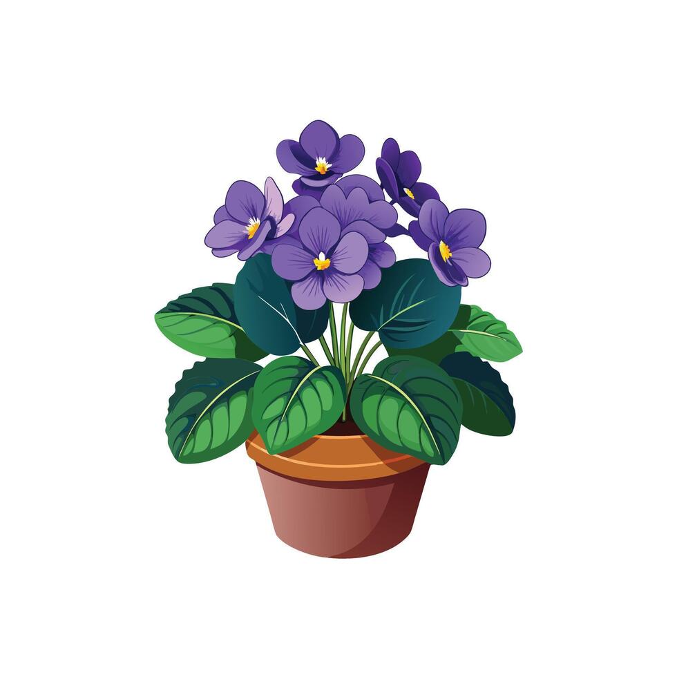 Beautiful Flowerpot Houseplant Illustration vector