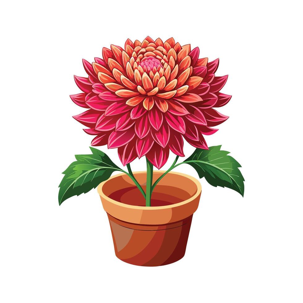 Beautiful Flowerpot Houseplant Illustration vector