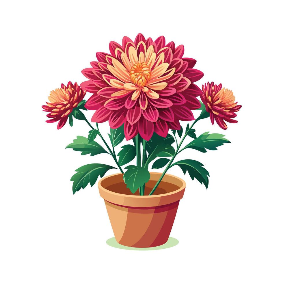 Beautiful Flowerpot Houseplant Illustration vector