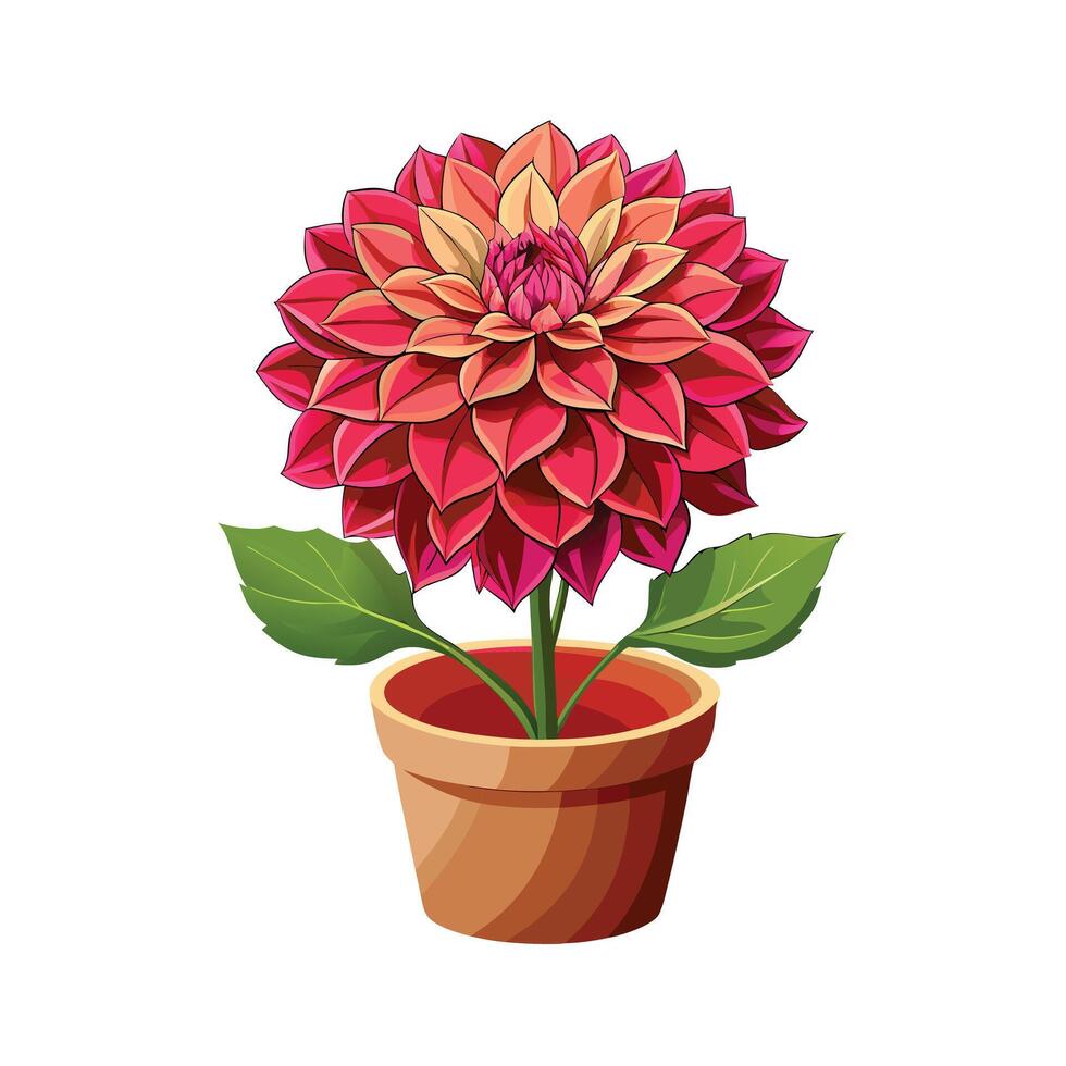 Beautiful Flowerpot Houseplant Illustration vector