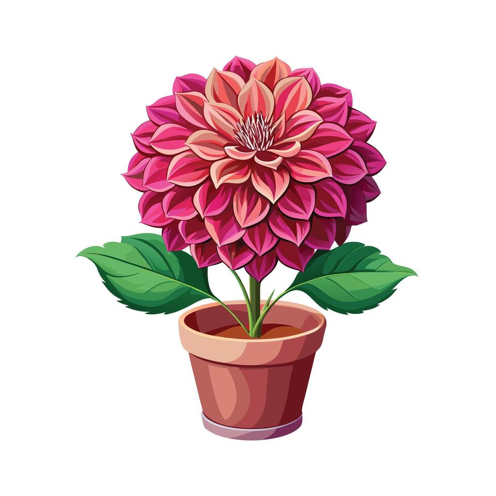 Beautiful Flowerpot Houseplant Illustration vector