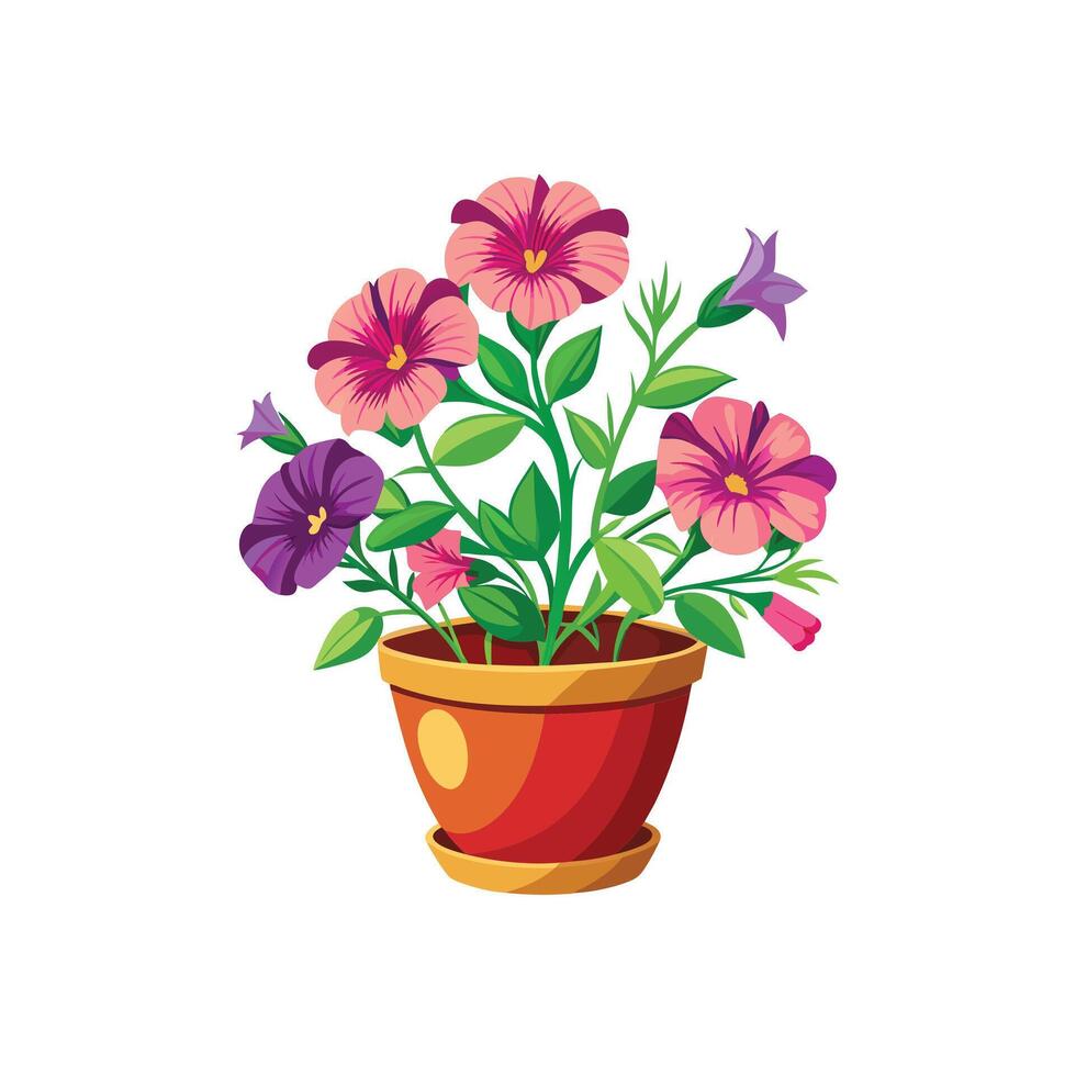 Beautiful Flowerpot Houseplant Illustration vector