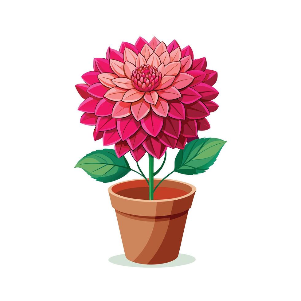Beautiful Flowerpot Houseplant Illustration vector
