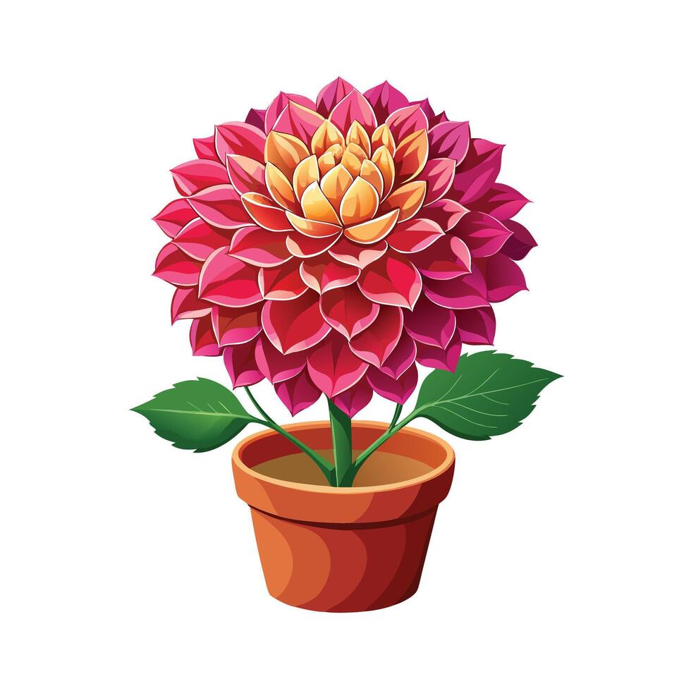 Beautiful Flowerpot Houseplant Illustration vector