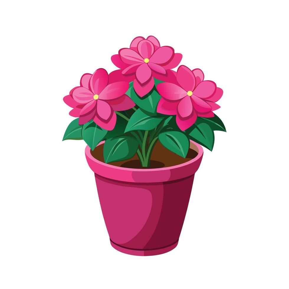 Beautiful Flowerpot Houseplant Illustration vector