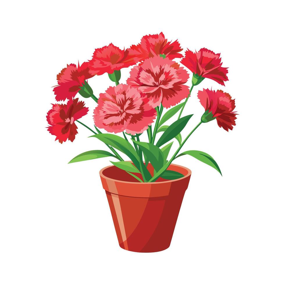 Beautiful Flowerpot Houseplant Illustration vector