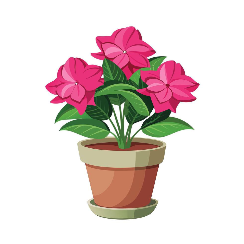 Beautiful Flowerpot Houseplant Illustration vector