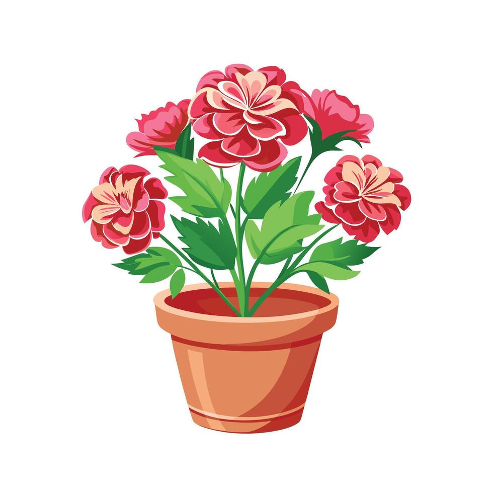 Beautiful Flowerpot Houseplant Illustration vector