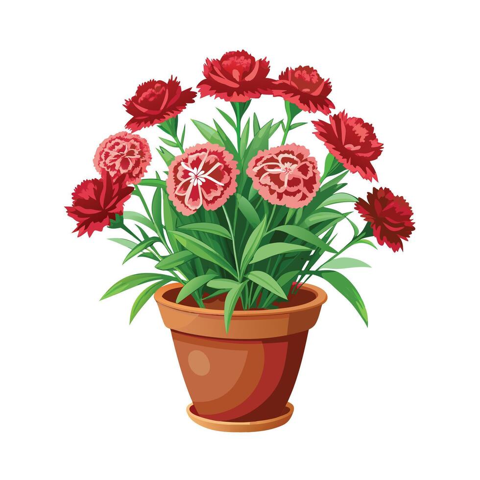 Beautiful Flowerpot Houseplant Illustration vector