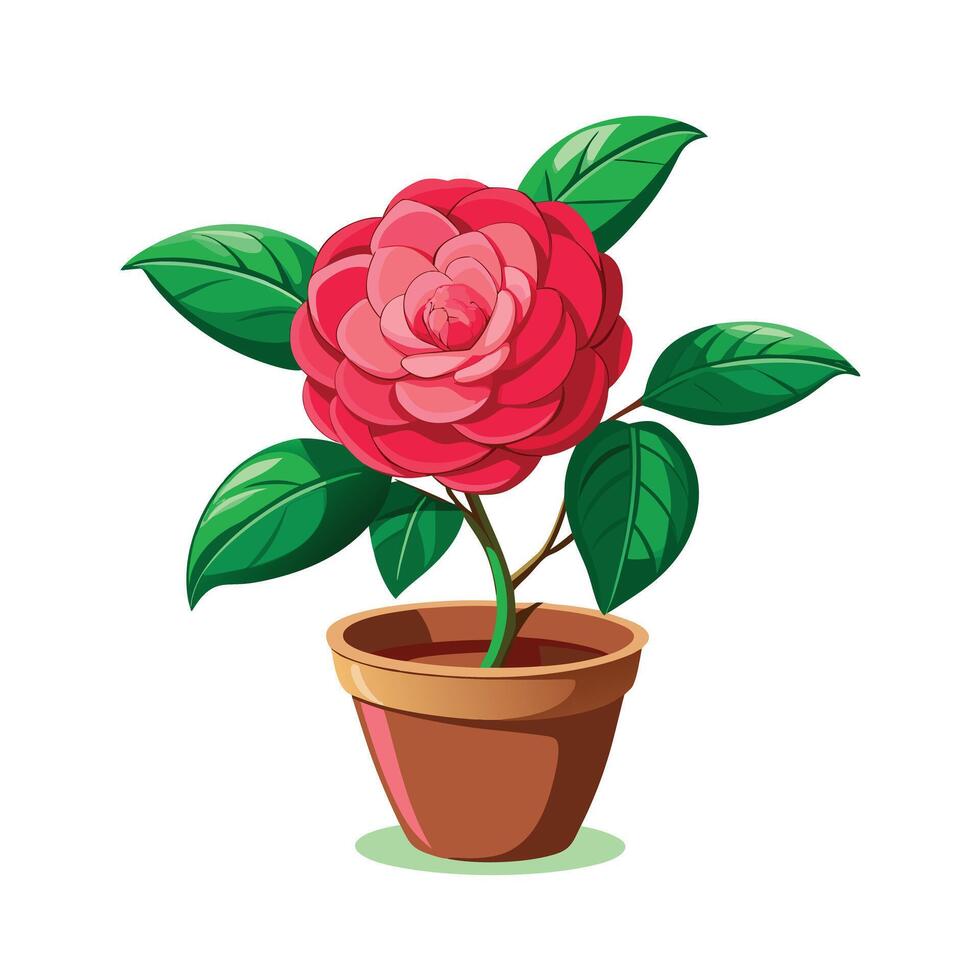 Beautiful Flowerpot Houseplant Illustration vector