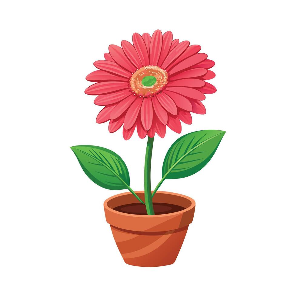 Beautiful Flowerpot Houseplant Illustration vector