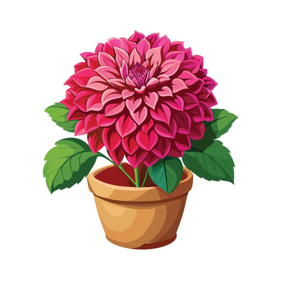 Beautiful Flowerpot Houseplant Illustration vector