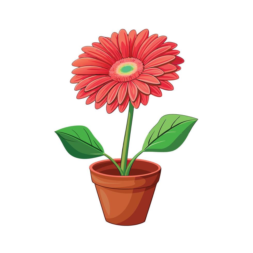 Beautiful Flowerpot Houseplant Illustration vector
