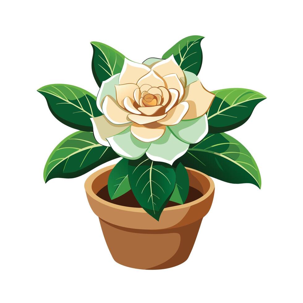 Beautiful Flowerpot Houseplant Illustration vector