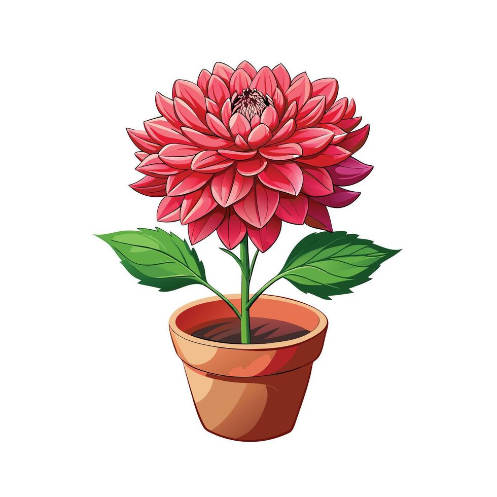 Beautiful Flowerpot Houseplant Illustration vector