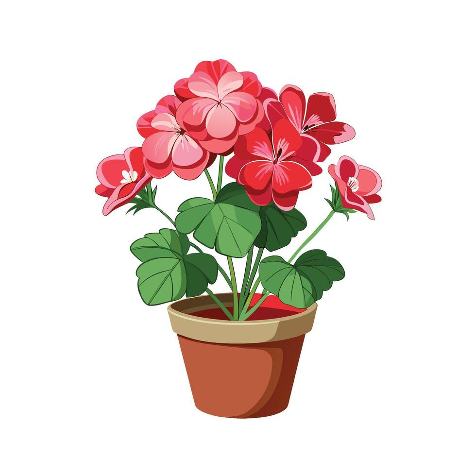 Beautiful Flowerpot Houseplant Illustration vector