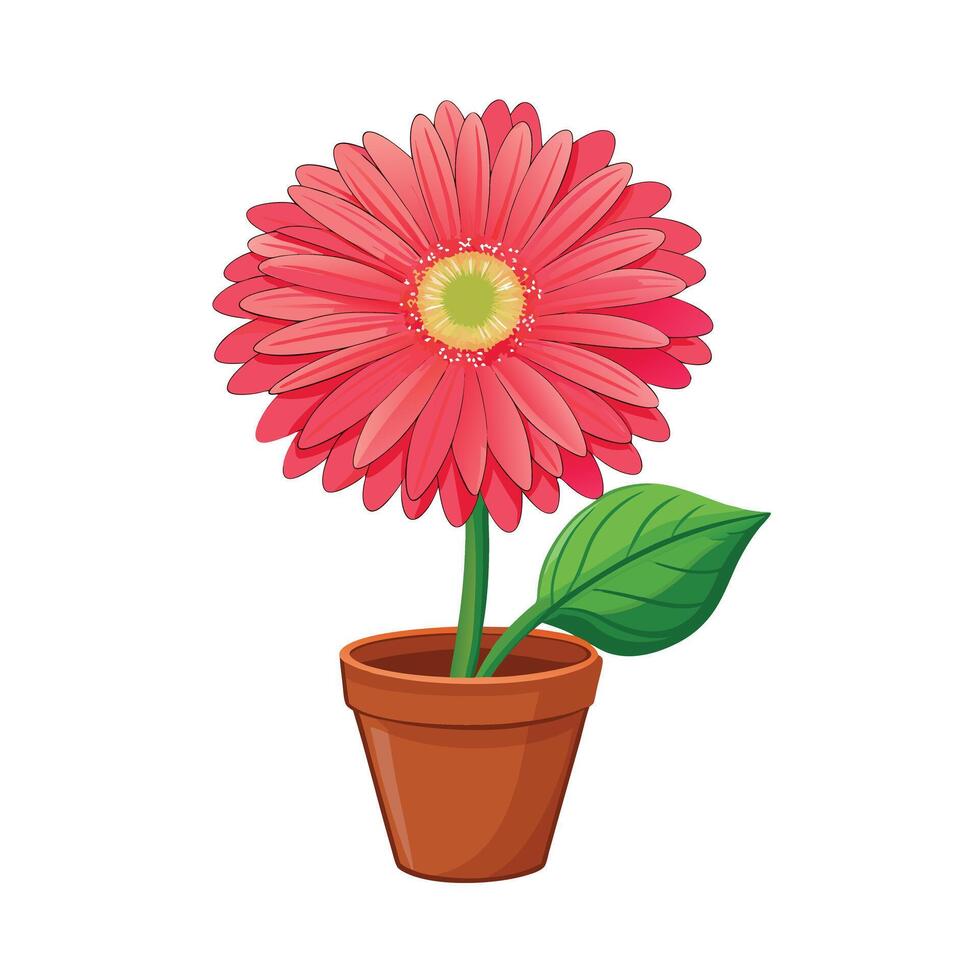 Beautiful Flowerpot Houseplant Illustration vector