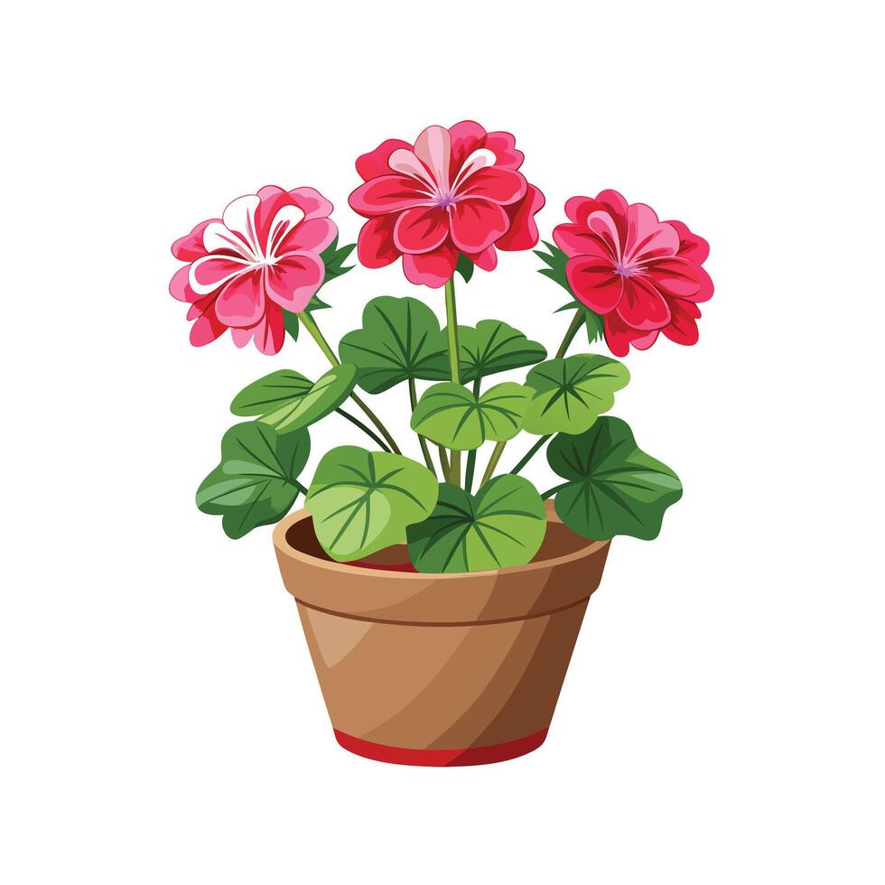 Beautiful Flowerpot Houseplant Illustration vector