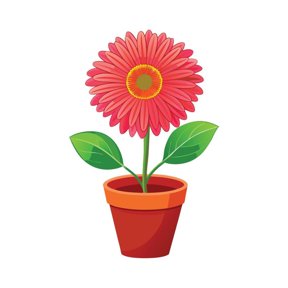 Beautiful Flowerpot Houseplant Illustration vector