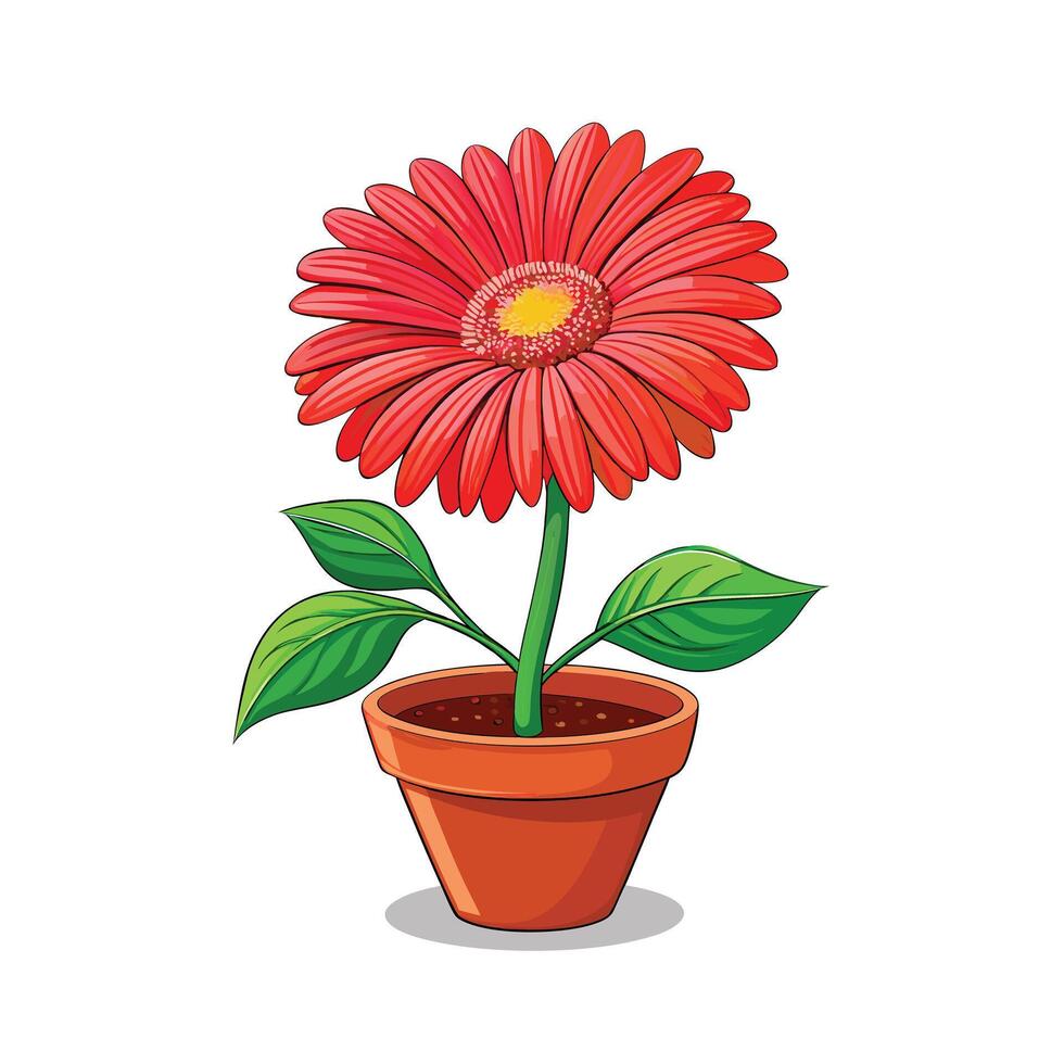 Beautiful Flowerpot Houseplant Illustration vector