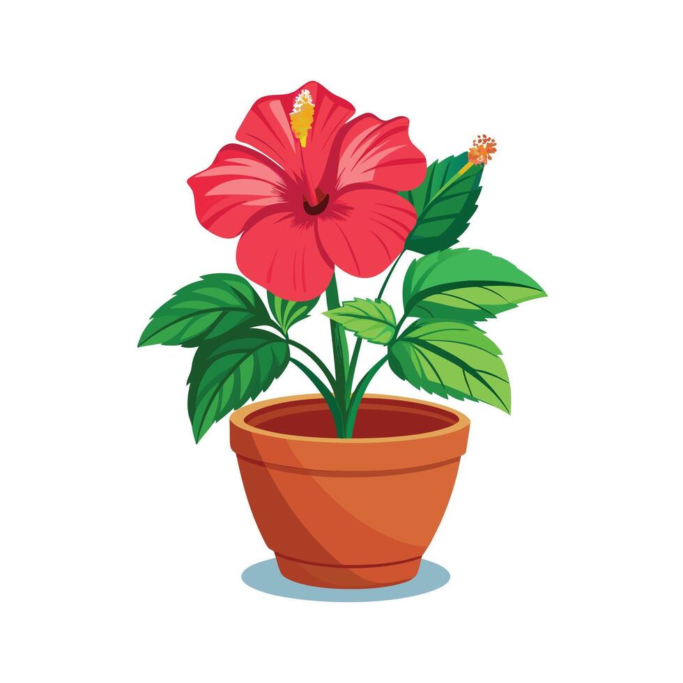Beautiful Flowerpot Houseplant Illustration vector