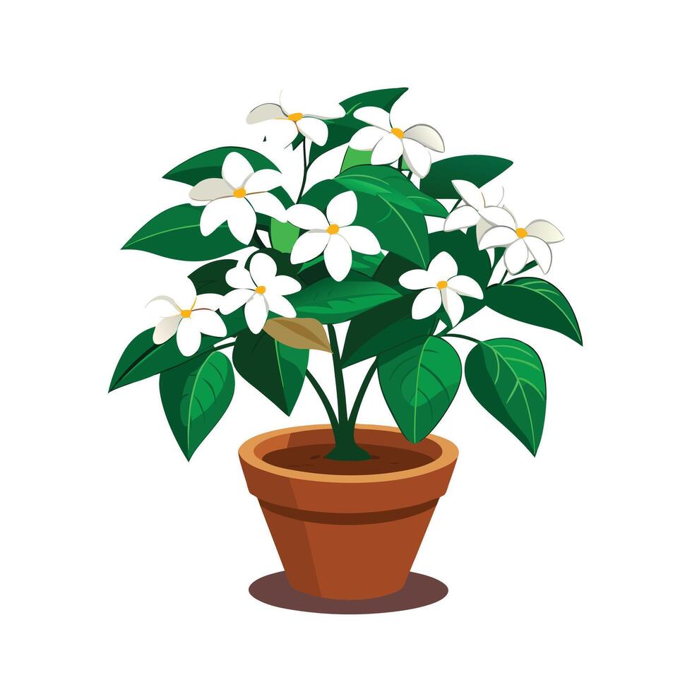 Beautiful Flowerpot Houseplant Illustration vector