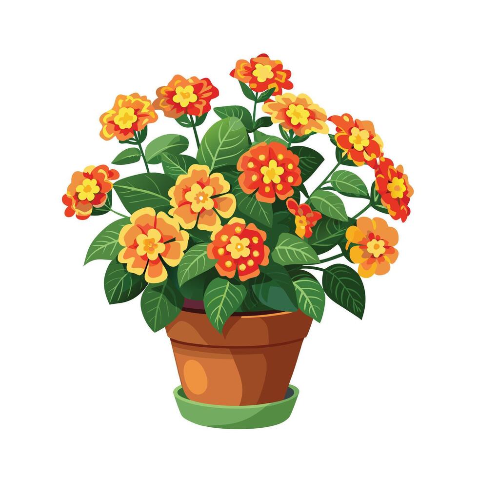 Beautiful Flowerpot Houseplant Illustration vector