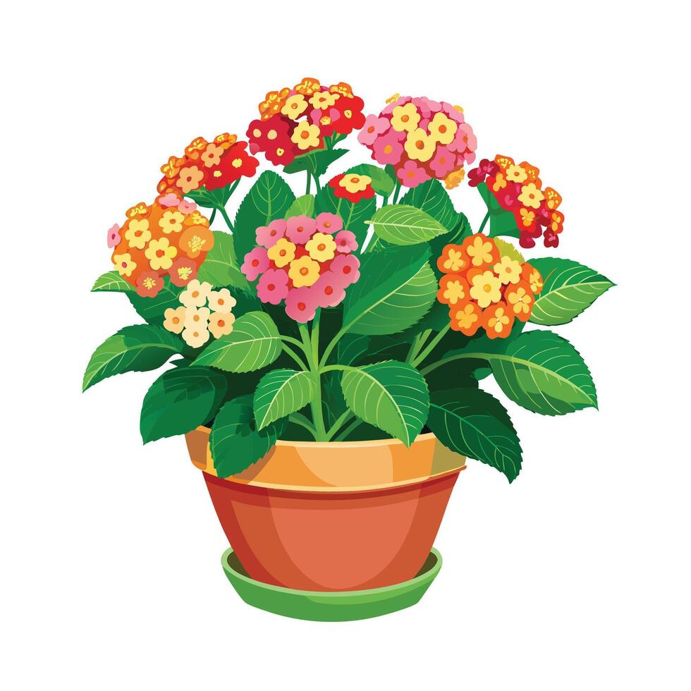Beautiful Flowerpot Houseplant Illustration vector