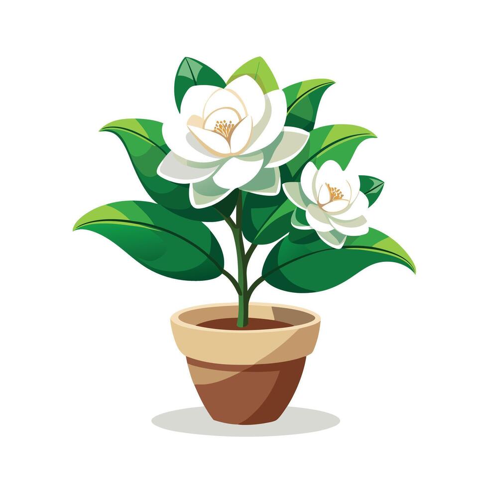 Beautiful Flowerpot Houseplant Illustration vector