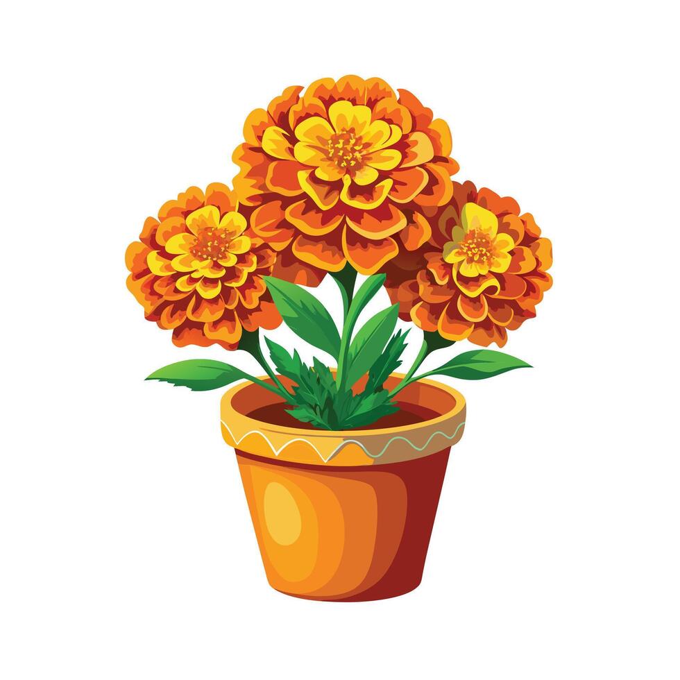 Beautiful Flowerpot Houseplant Illustration vector