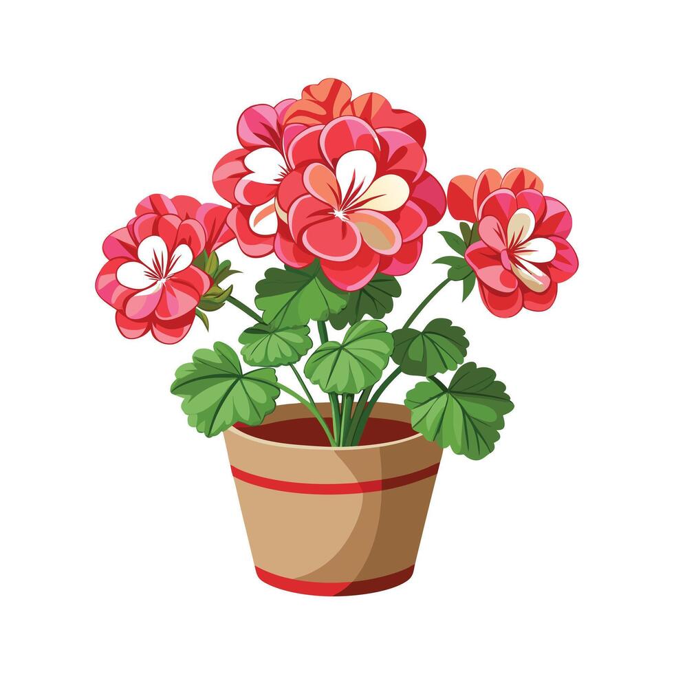 Beautiful Flowerpot Houseplant Illustration vector