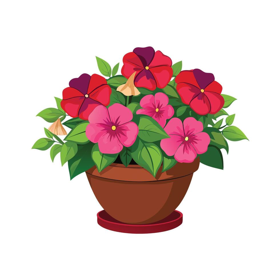 Beautiful Flowerpot Houseplant Illustration vector