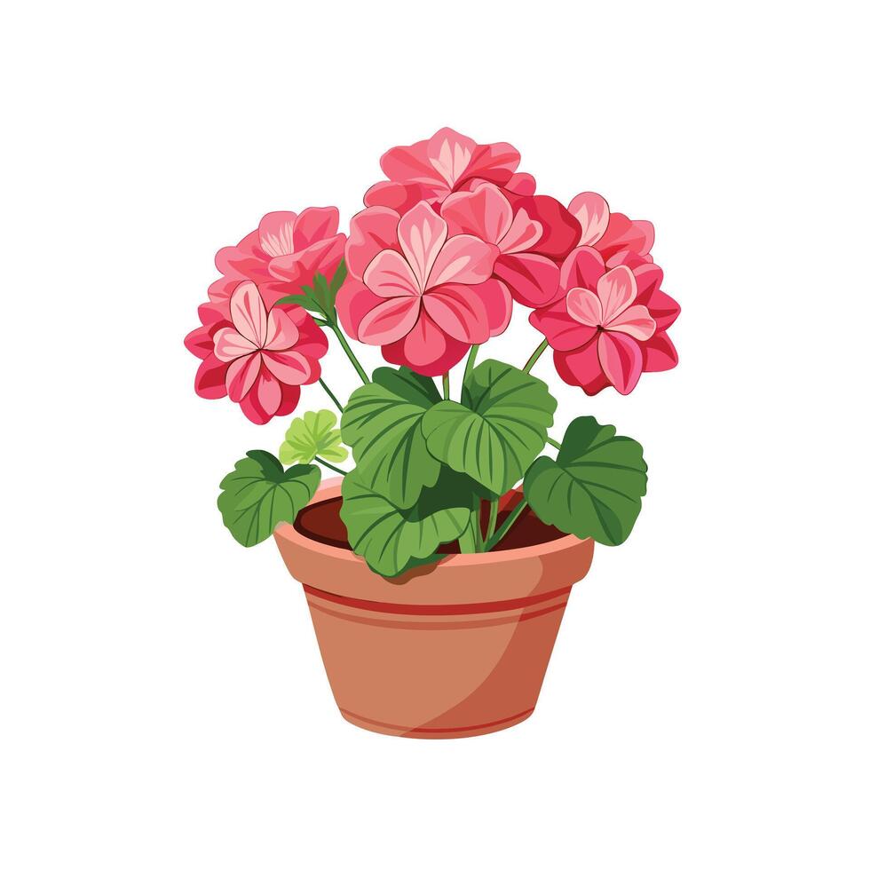 Beautiful Flowerpot Houseplant Illustration vector