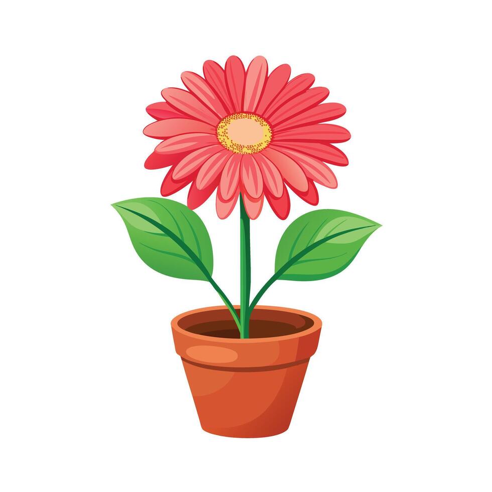 Beautiful Flowerpot Houseplant Illustration vector