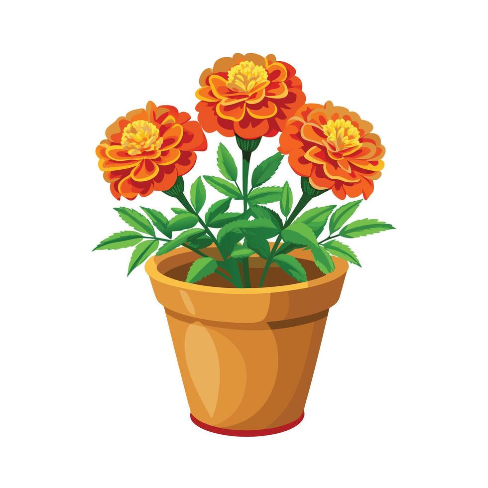 Beautiful Flowerpot Houseplant Illustration vector