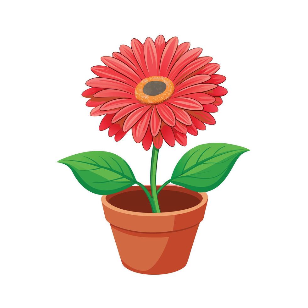 Beautiful Flowerpot Houseplant Illustration vector