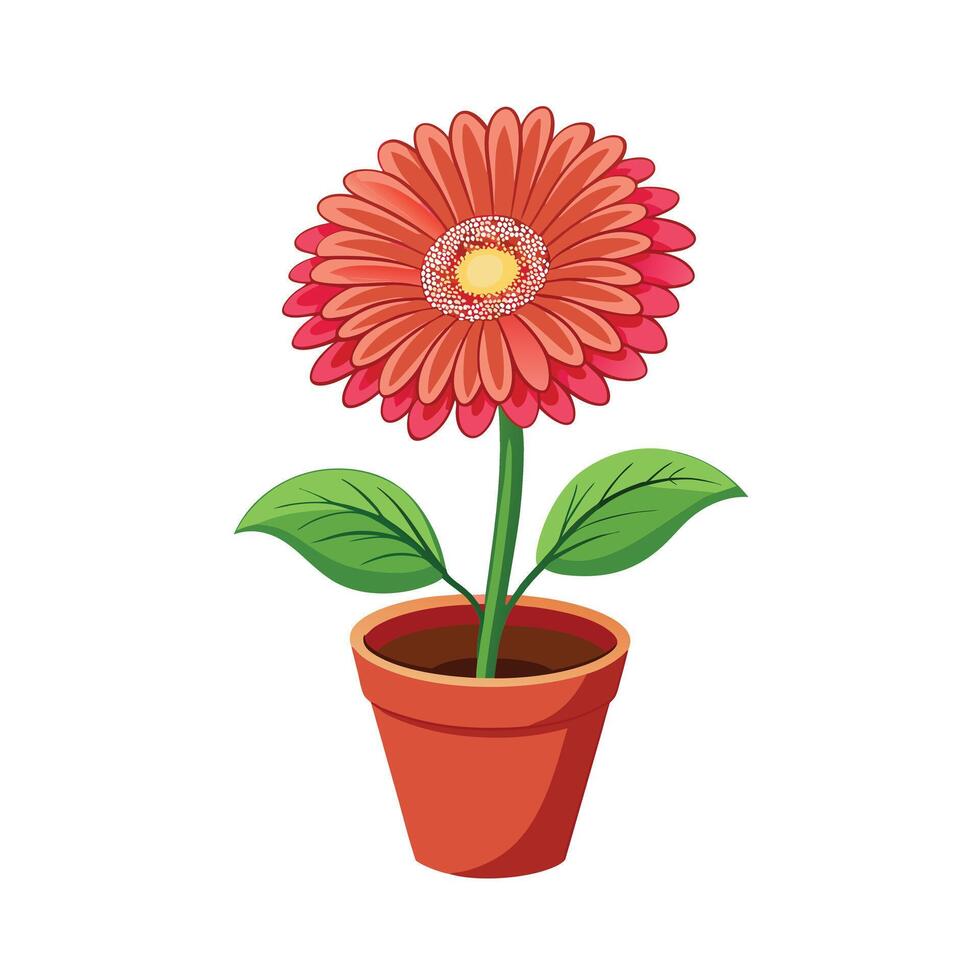 Beautiful Flowerpot Houseplant Illustration vector