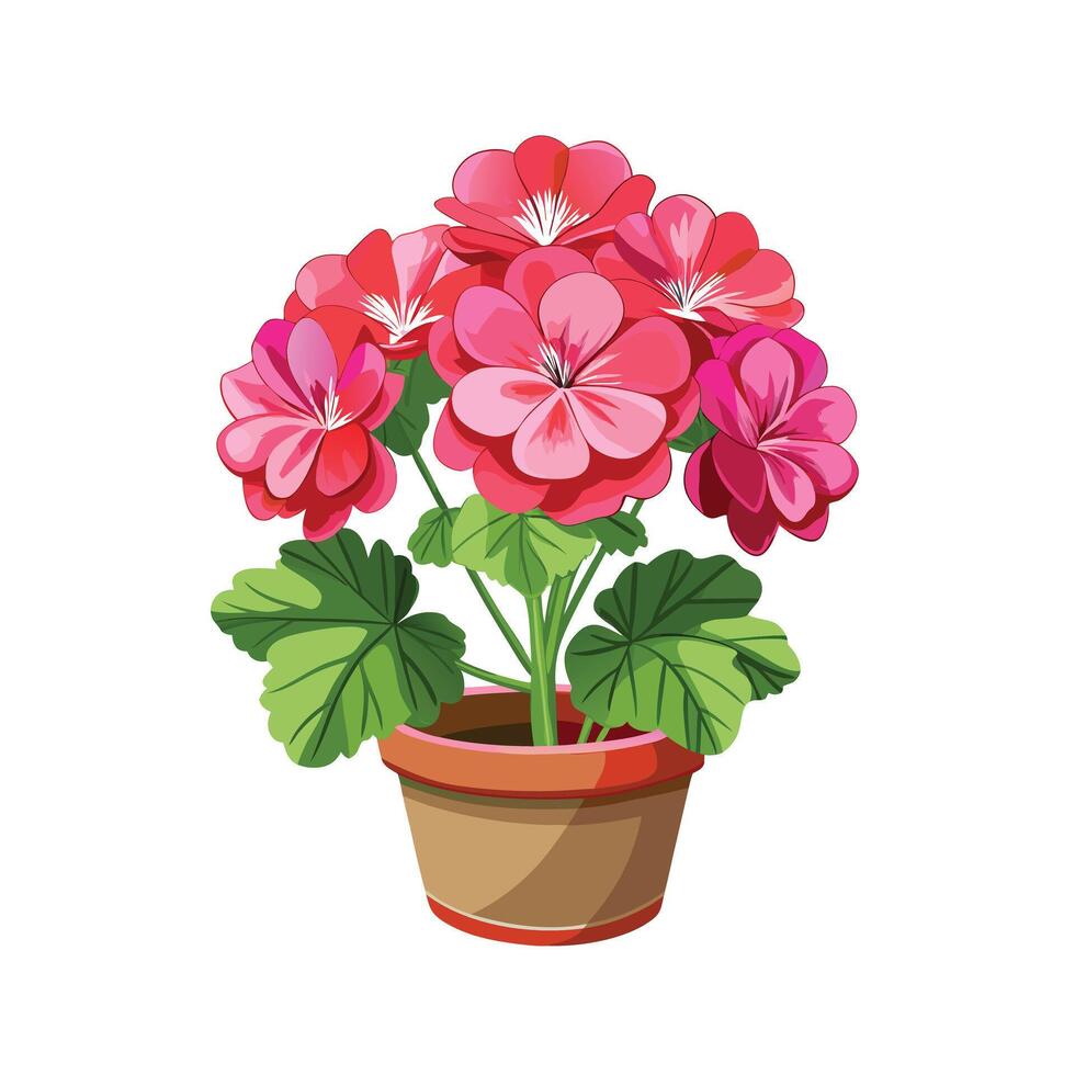 Beautiful Flowerpot Houseplant Illustration vector