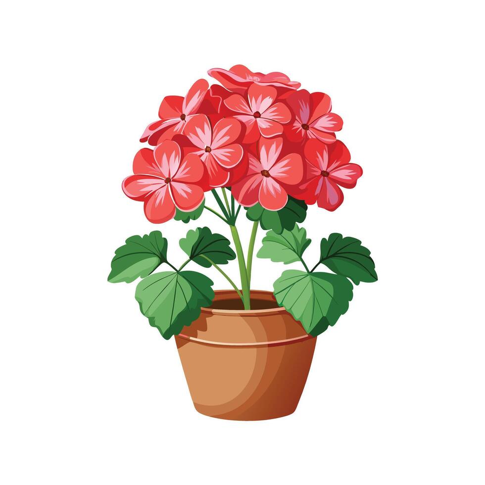 Beautiful Flowerpot Houseplant Illustration vector