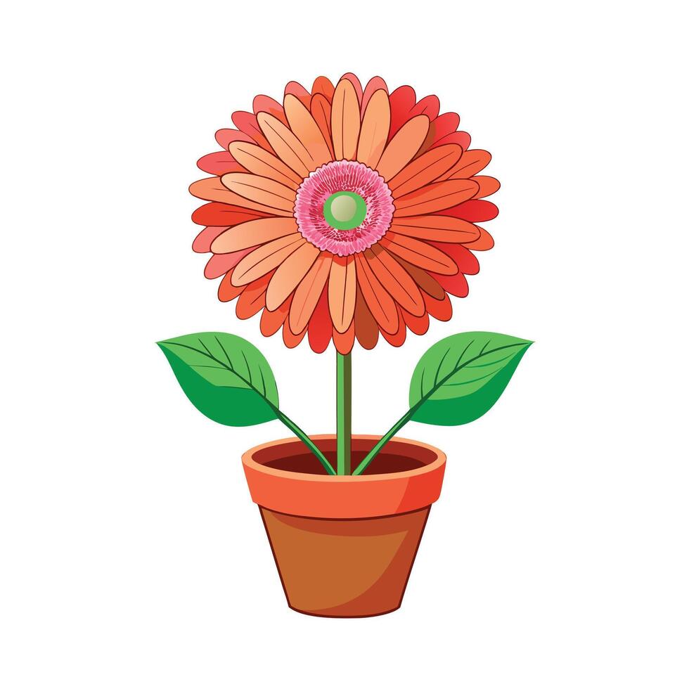 Beautiful Flowerpot Houseplant Illustration vector