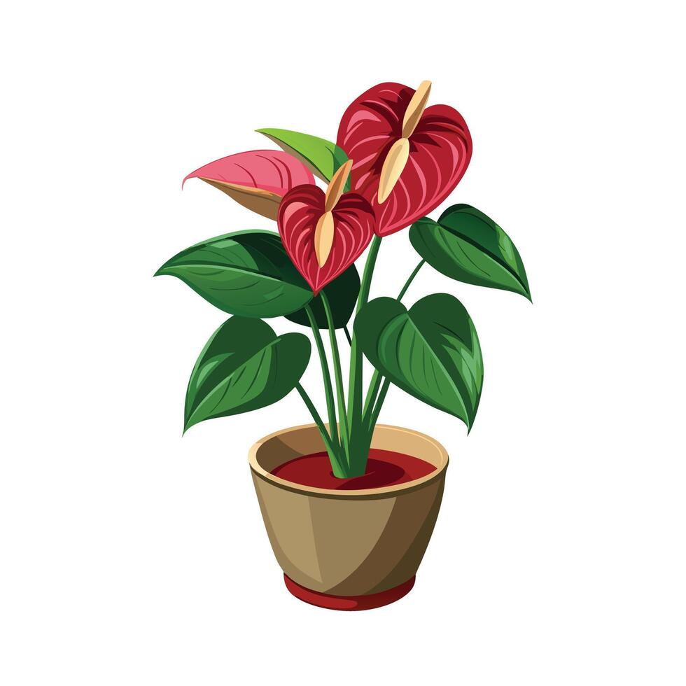 Beautiful Flowerpot Houseplant Illustration vector