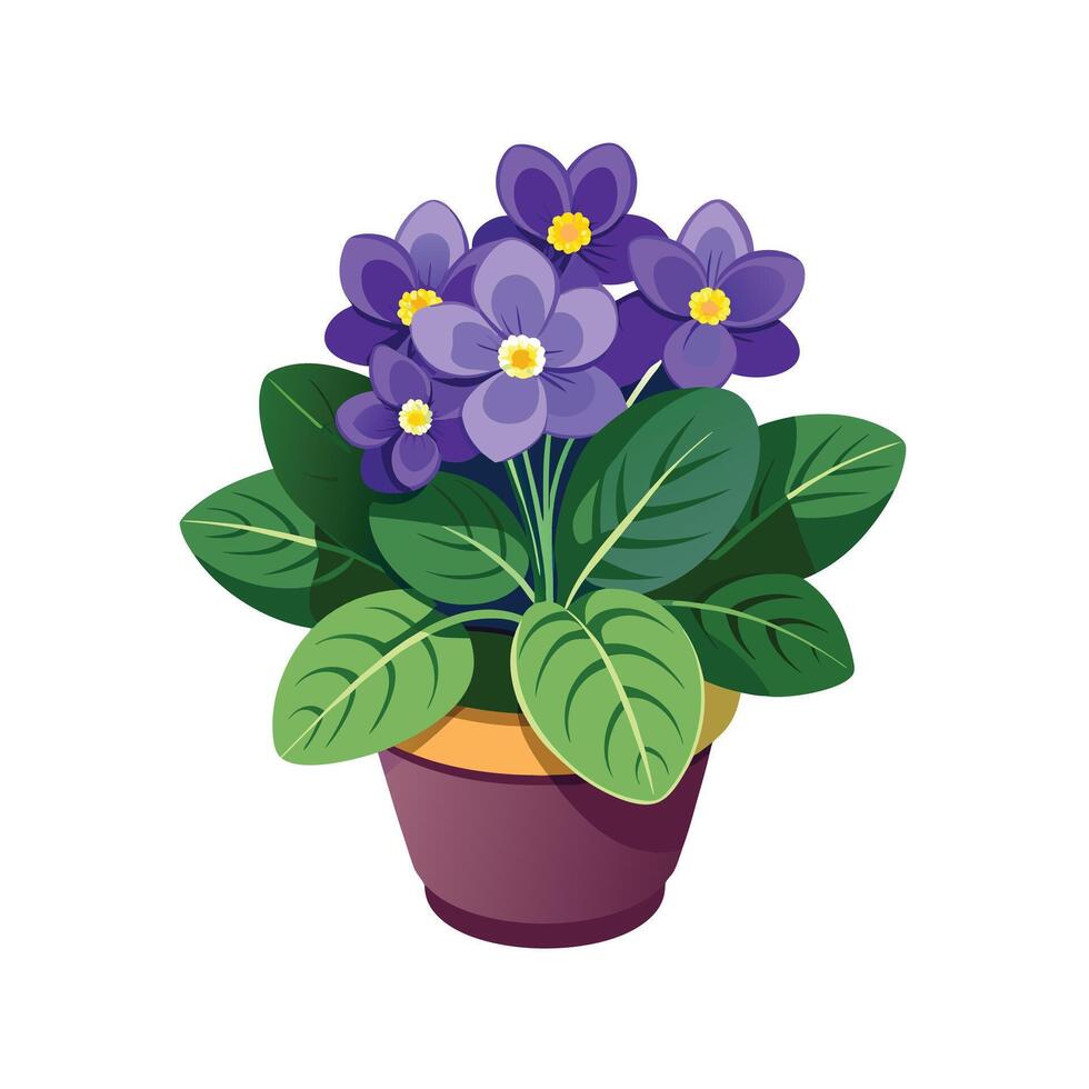 Beautiful Flowerpot Houseplant Illustration vector