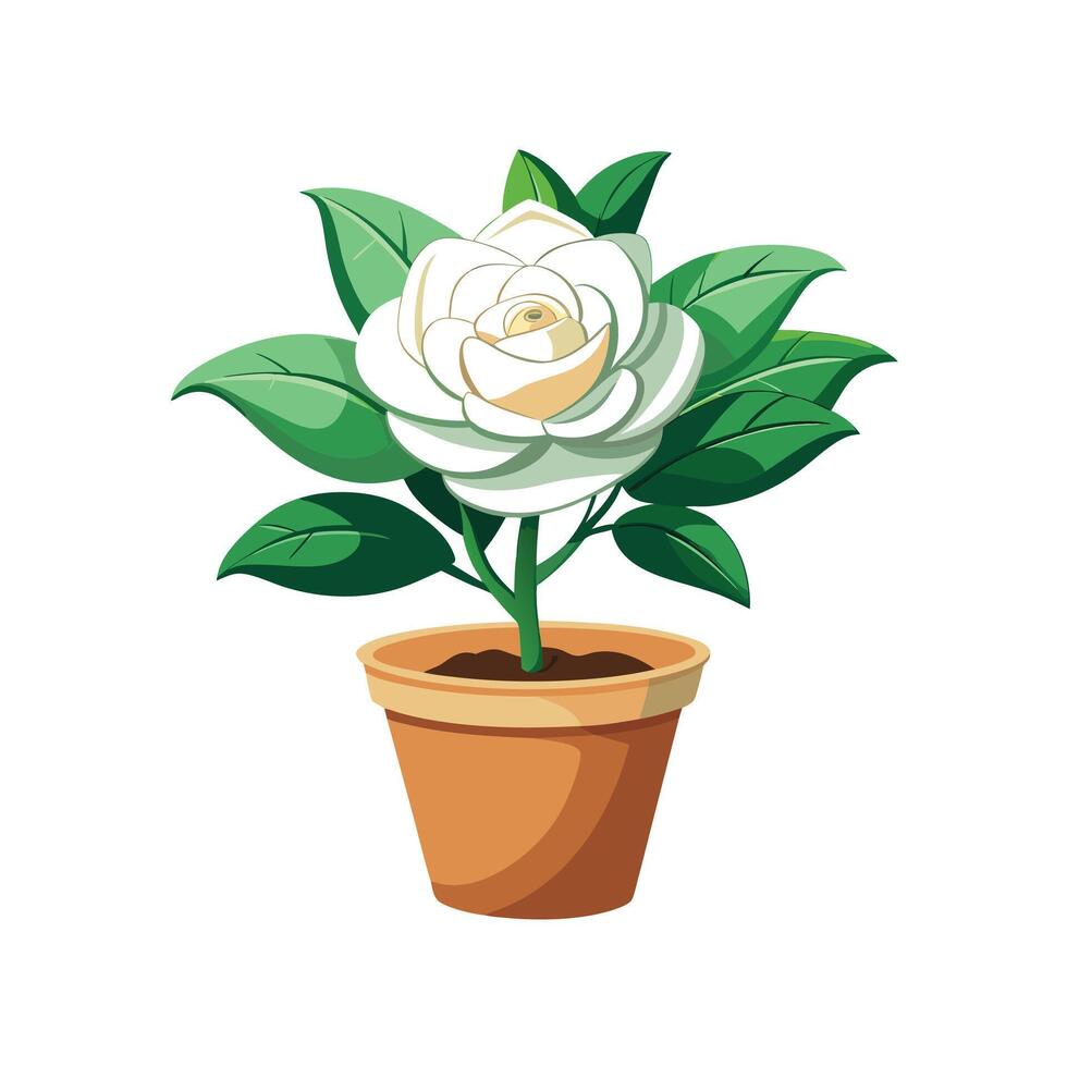 Beautiful Flowerpot Houseplant Illustration vector